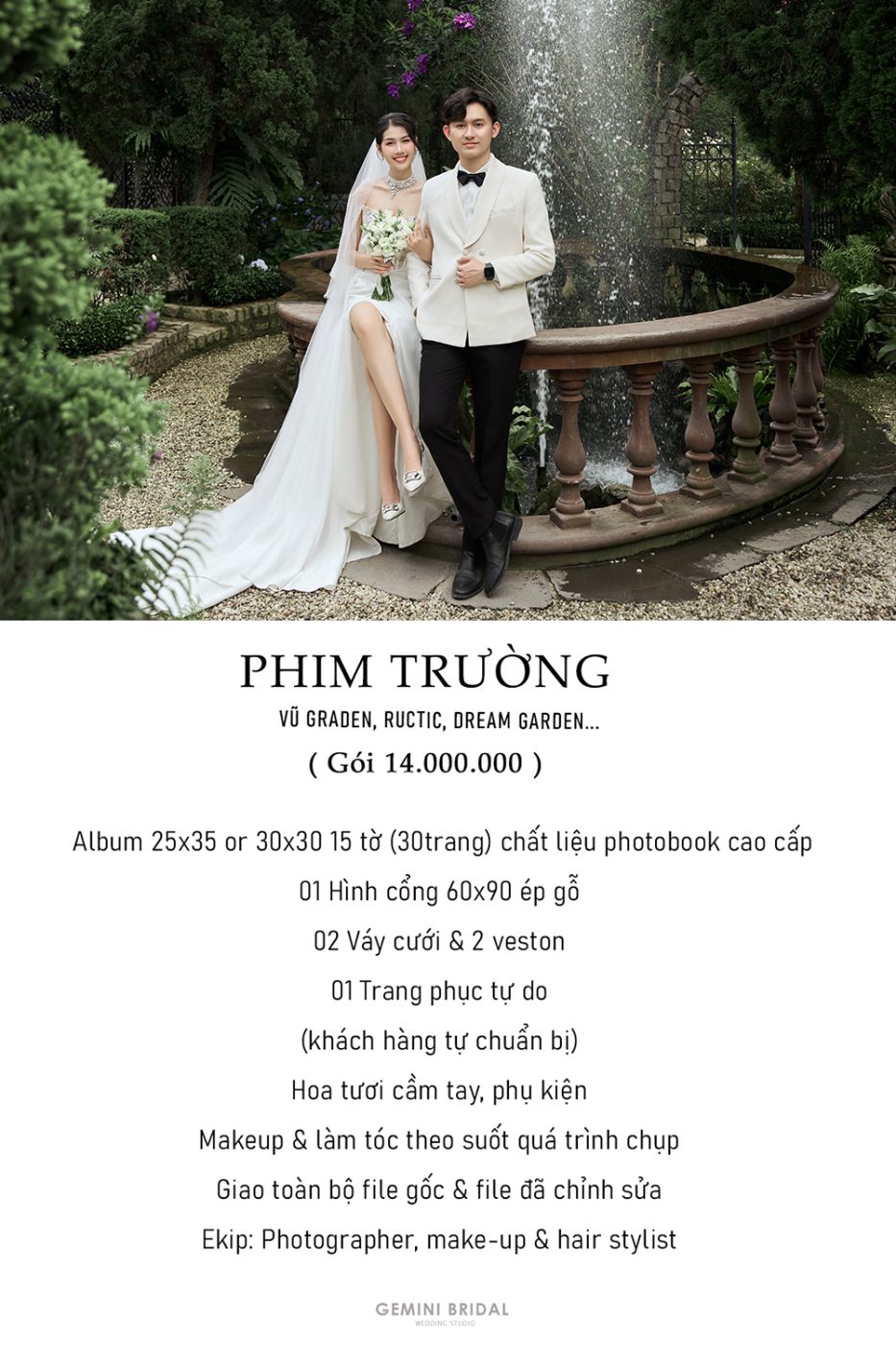 Hình đại diện Báo giá chụp ảnh cưới trọn gói ở phim trường tại geminibridal