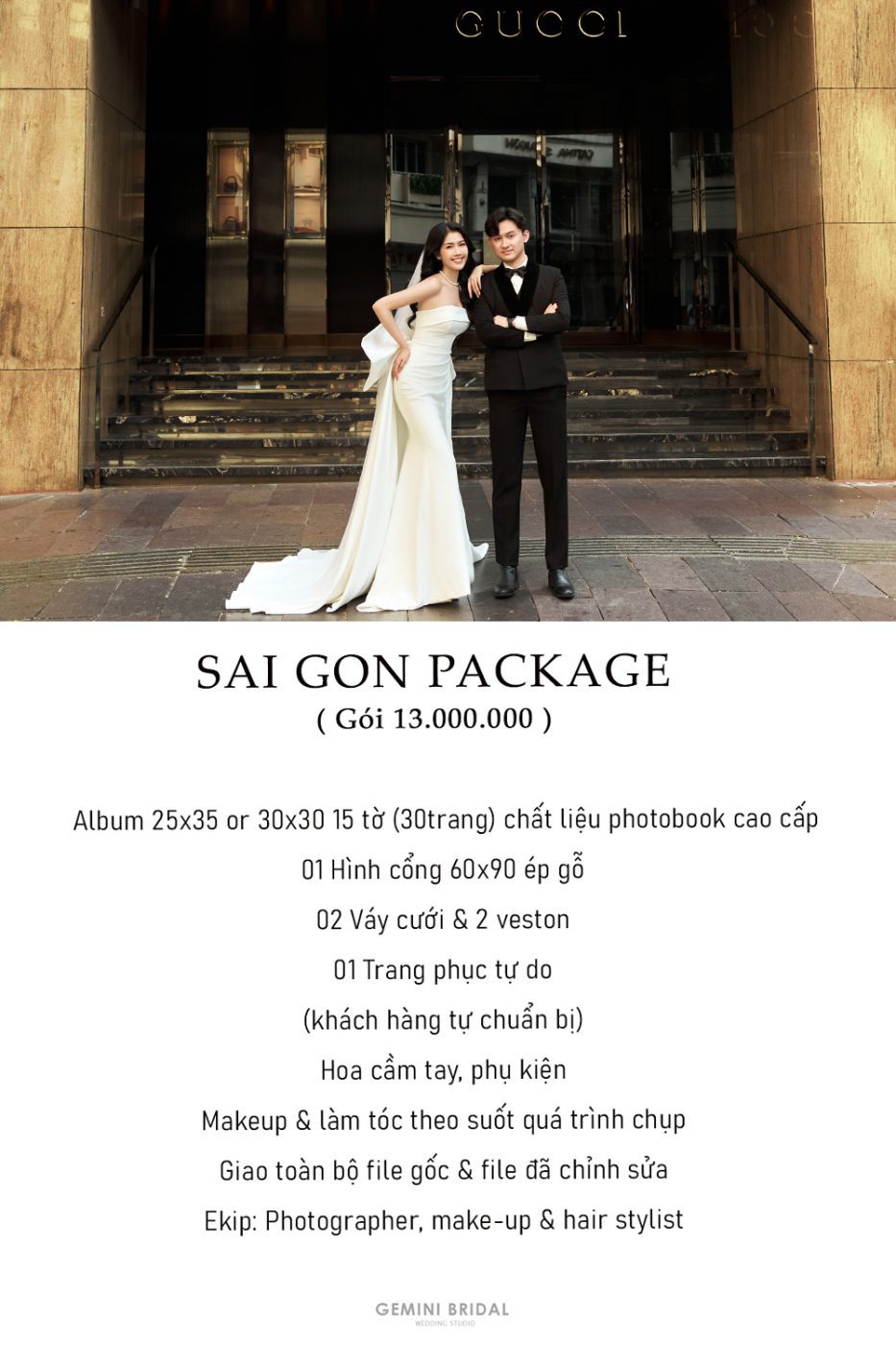 Hình đại diện Báo giá chụp ảnh cưới trọn gói ở sài gòn tại geminibridal