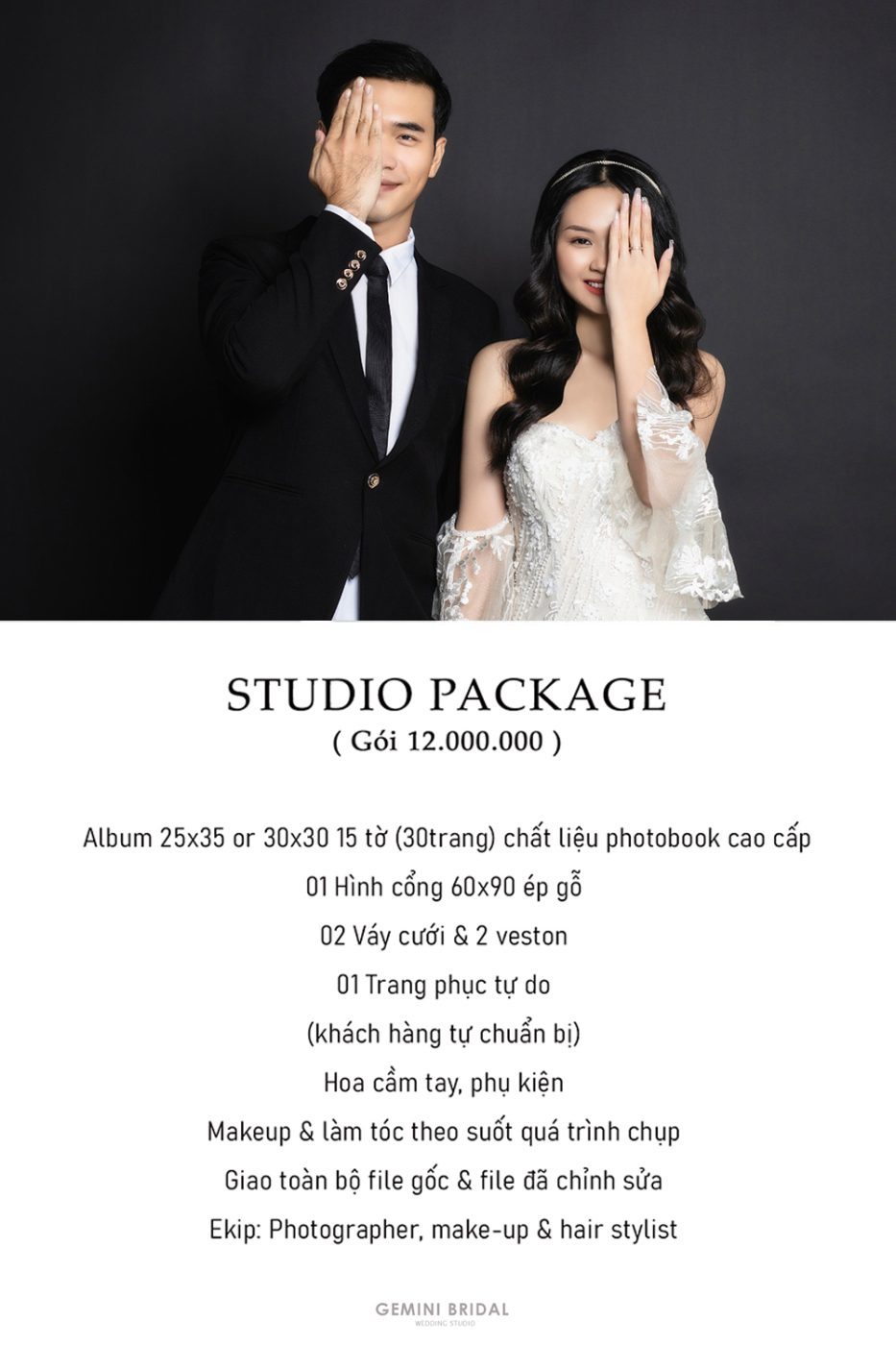 Hình đại diện Báo giá chụp ảnh cưới trọn gói ở studio tại geminibridal